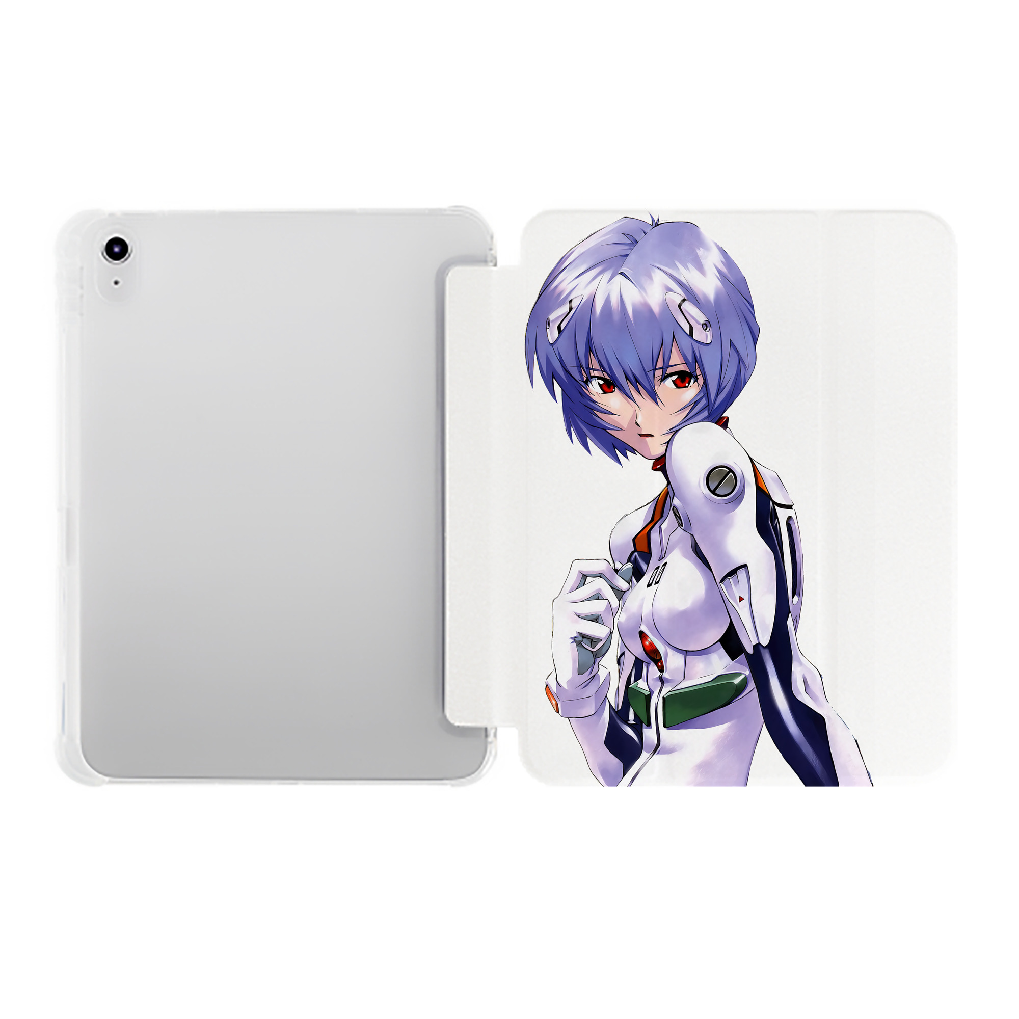（画像用） EVA 新世紀エヴァンゲリオン IPad ケース ペン収納付き 三つ折りスタンド PUレザー×シリコン 対応機種9.5/10.5/10.9インチ